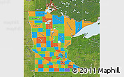 Political Map of Minnesota, satellite outside