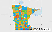 Political Map of Minnesota, single color outside
