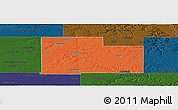 Political Panoramic Map of Olmsted County, darken