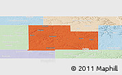 Political Panoramic Map of Olmsted County, lighten