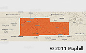 Political Panoramic Map of Olmsted County, shaded relief outside