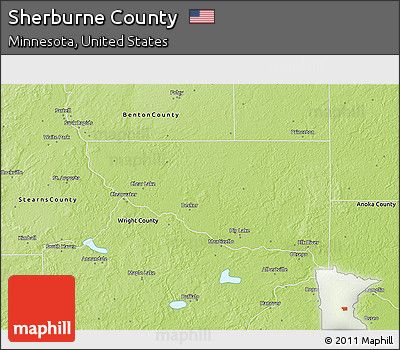 Physical 3D Map of Sherburne County
