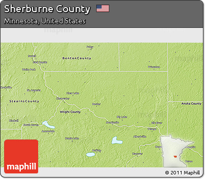 Physical 3D Map of Sherburne County