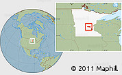 Savanna Style Location Map of Sherburne County, highlighted parent region, hill shading