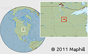 Savanna Style Location Map of Sherburne County, hill shading