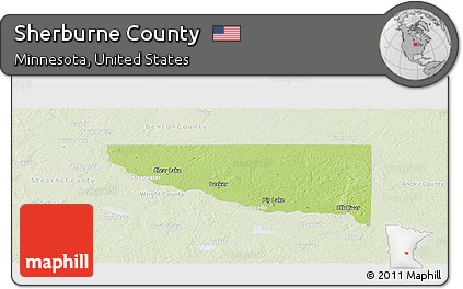 Physical Panoramic Map of Sherburne County, lighten