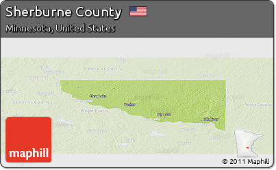 Physical Panoramic Map of Sherburne County, lighten
