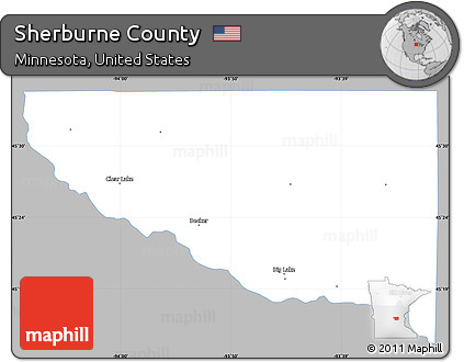 Gray Simple Map of Sherburne County, single color outside