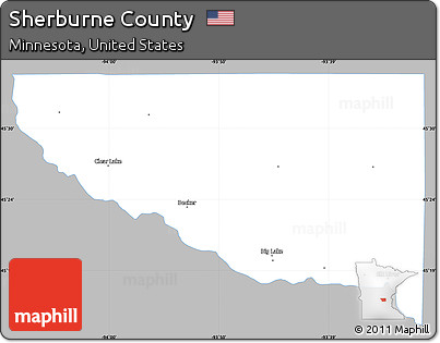 Gray Simple Map of Sherburne County, single color outside