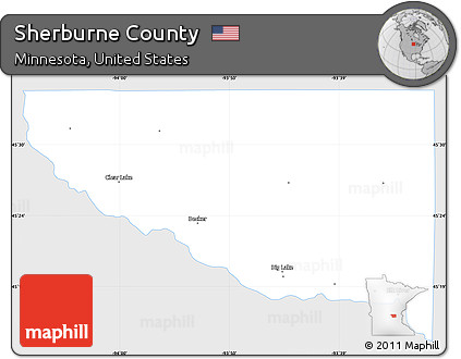 Silver Style Simple Map of Sherburne County, single color outside