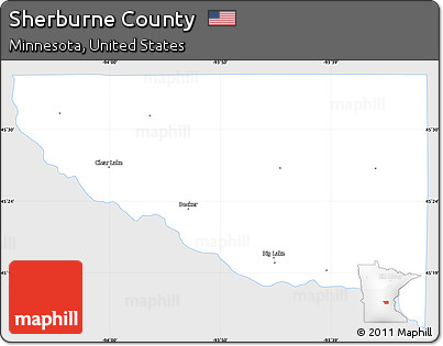 Silver Style Simple Map of Sherburne County, single color outside