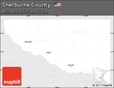 Silver Style Simple Map of Sherburne County, single color outside