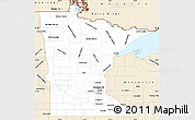 Classic Style Simple Map of Minnesota