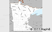 Gray Simple Map of Minnesota