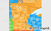 Political Shades Simple Map of Minnesota