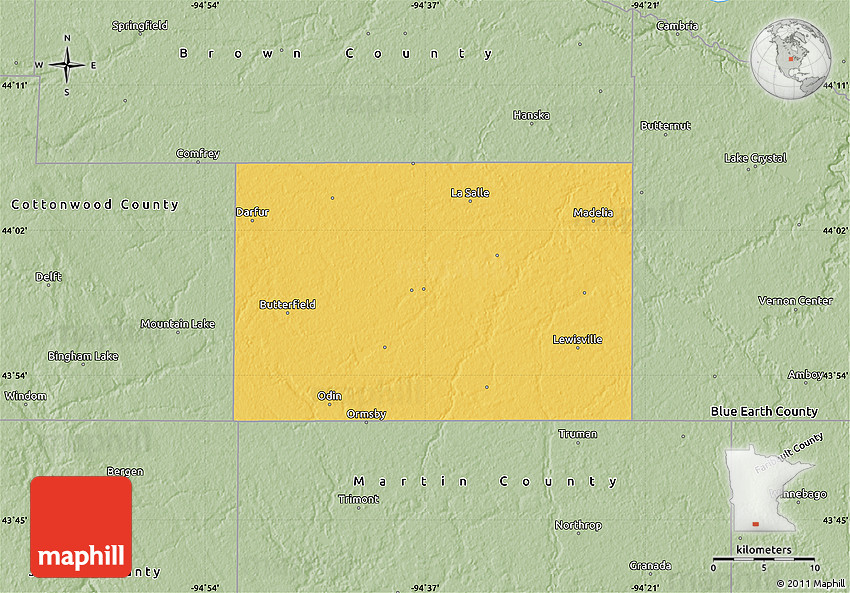 Savanna Style Map of Watonwan County