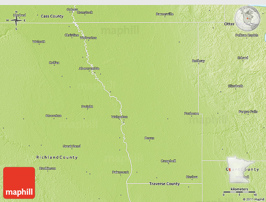 Physical 3D Map of Wilkin County