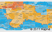 Political Shades Panoramic Map of ZIP codes starting with 394