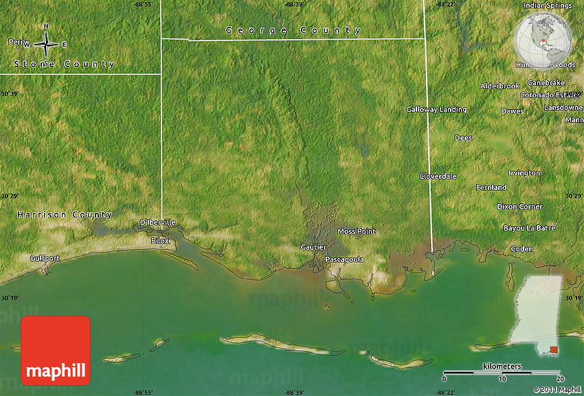 Satellite Map of Jackson County