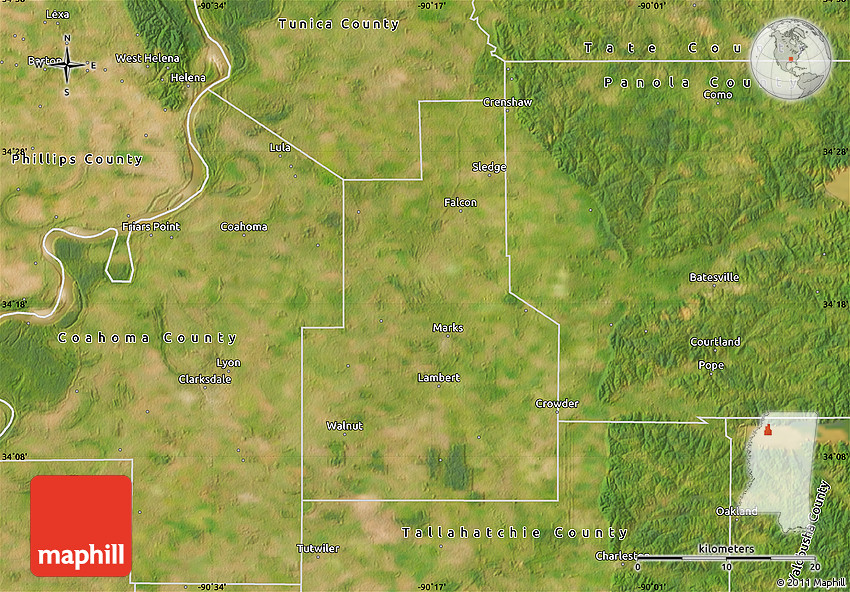 Satellite Map of Quitman County