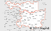 Silver Style Simple Map of ZIP codes starting with 640