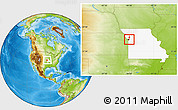 Physical Location Map of ZIP code 64053, highlighted state