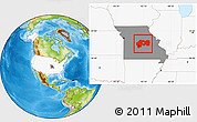 Physical Location Map of ZIP codes starting with 650, highlighted country, highlighted state