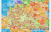 Physical Map of ZIP codes starting with 657, political shades outside