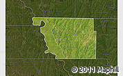 Satellite Map of Atchison County, darken