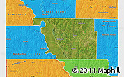 Satellite Map of Atchison County, political outside