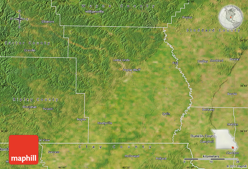 Satellite Map of Butler County
