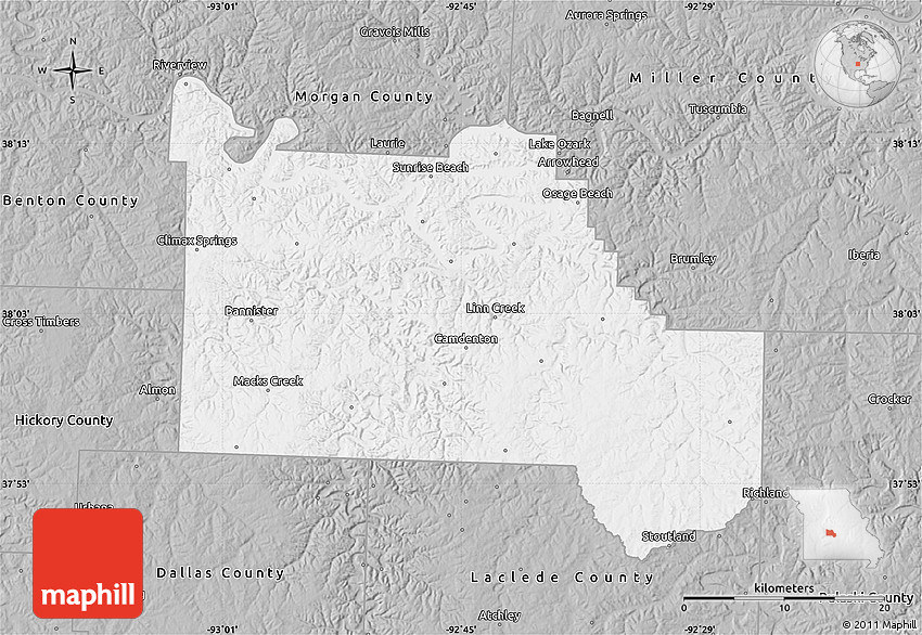Gray Map of Camden County
