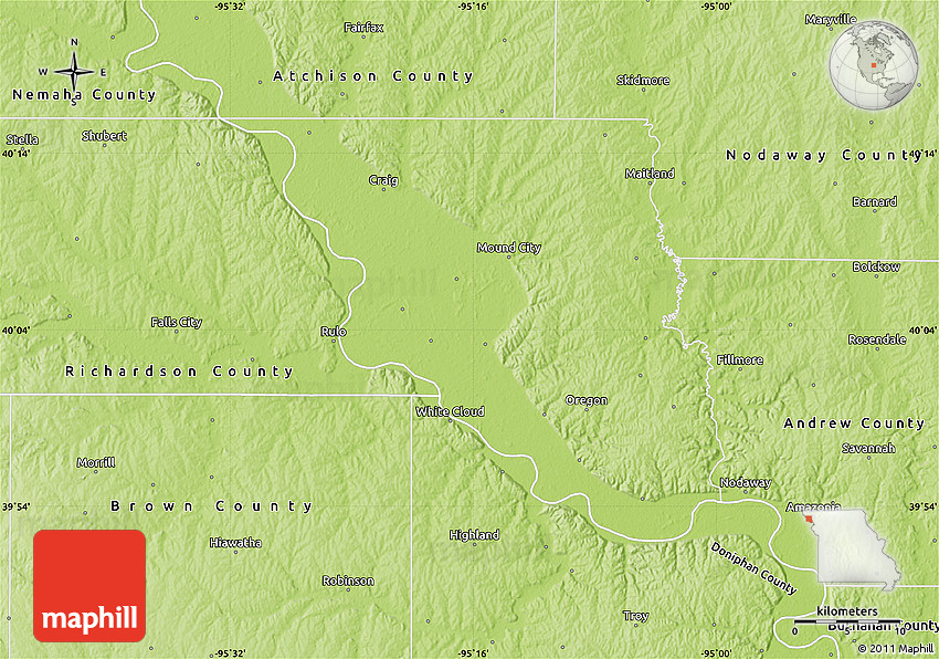 Physical Map of Holt County