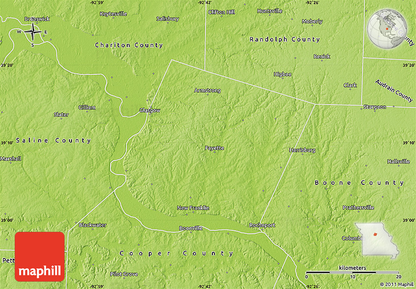 Physical Map of Howard County