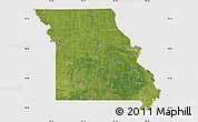 Satellite Map of Missouri, cropped outside