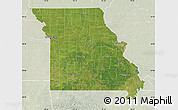 Satellite Map of Missouri, lighten