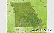 Satellite Map of Missouri, physical outside