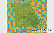 Satellite Map of Missouri, political outside