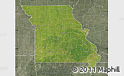 Satellite Map of Missouri, semi-desaturated
