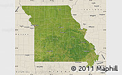 Satellite Map of Missouri, shaded relief outside