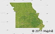 Satellite Map of Missouri, single color outside
