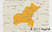 Political Map of Saint Louis County, shaded relief outside