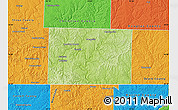 Physical Map of Taney County, political outside