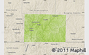 Physical Map of Taney County, shaded relief outside