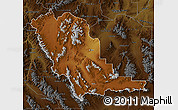 Physical Map of Beaverhead County, darken