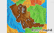 Physical Map of Beaverhead County, political outside