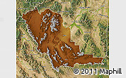 Physical Map of Beaverhead County, satellite outside