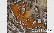 Physical Map of Beaverhead County, semi-desaturated