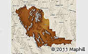 Physical Map of Beaverhead County, shaded relief outside