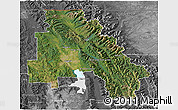 Satellite 3D Map of Flathead County, desaturated